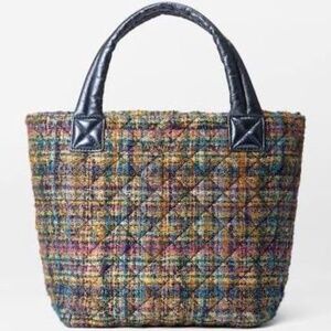 MZ WALLACE  MINI METRO TOTE® DELUXE - Gold Multi Tweed ... NWT